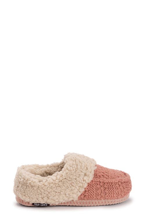 Muk Luks Moselle Faux Shearling Clog Slipper In Pink