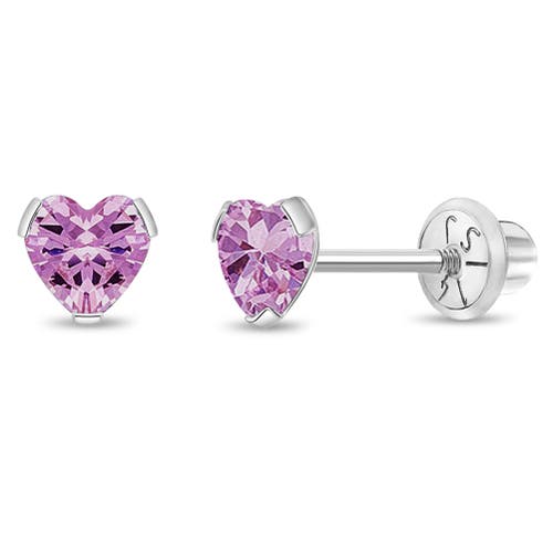In Season Jewelry 14k Tiny Cubic Zirconia Heart Earrings In October