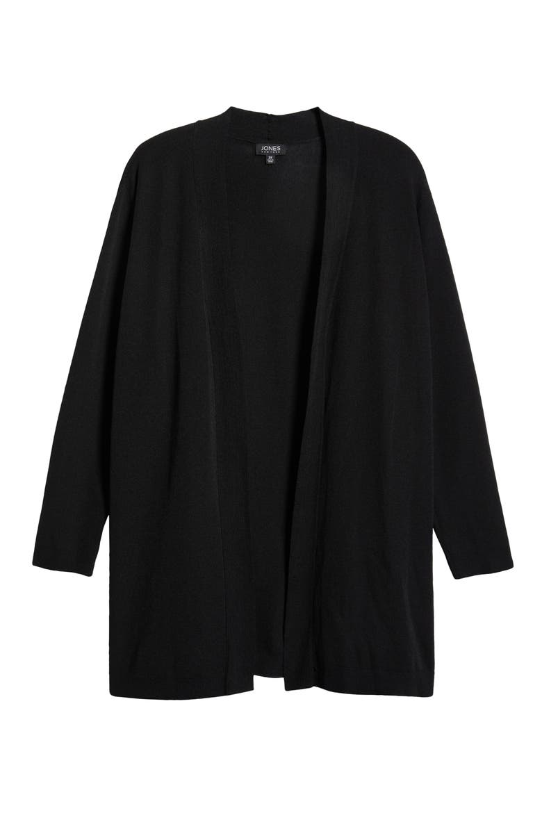 Icon Open Front Sweater, Alternate, color, JONES BLACK