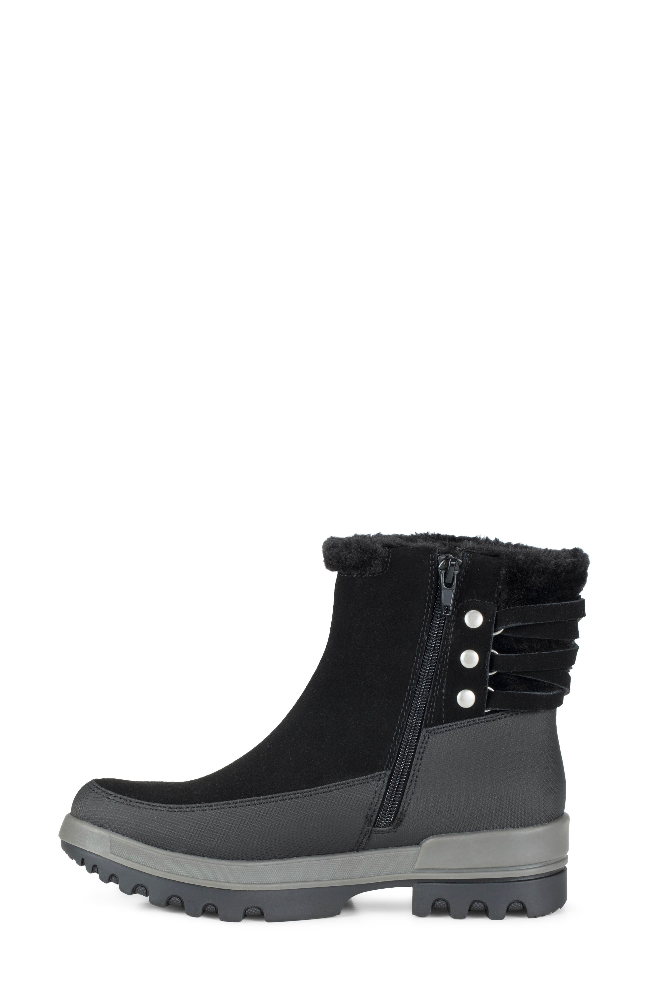 Nalana Leather Cold Weather Boot, Alternate, color, BLACK