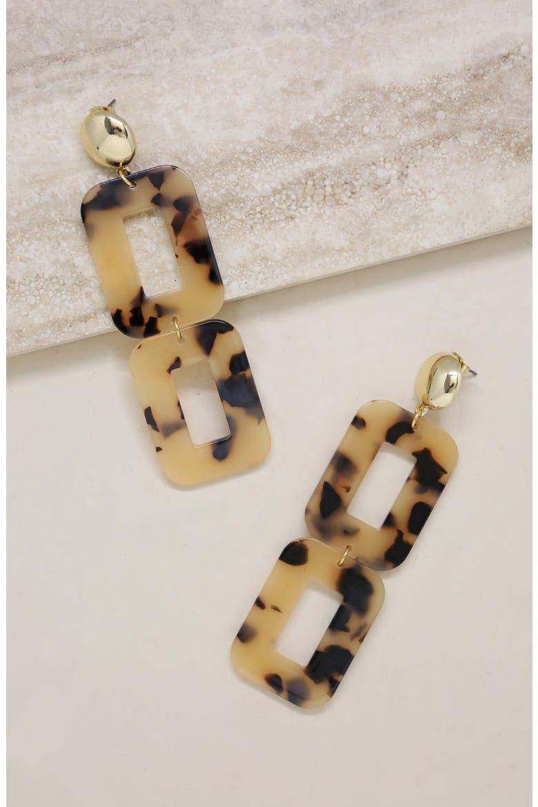Rectangle Statement Earrings, Alternate, color, TORTOISE