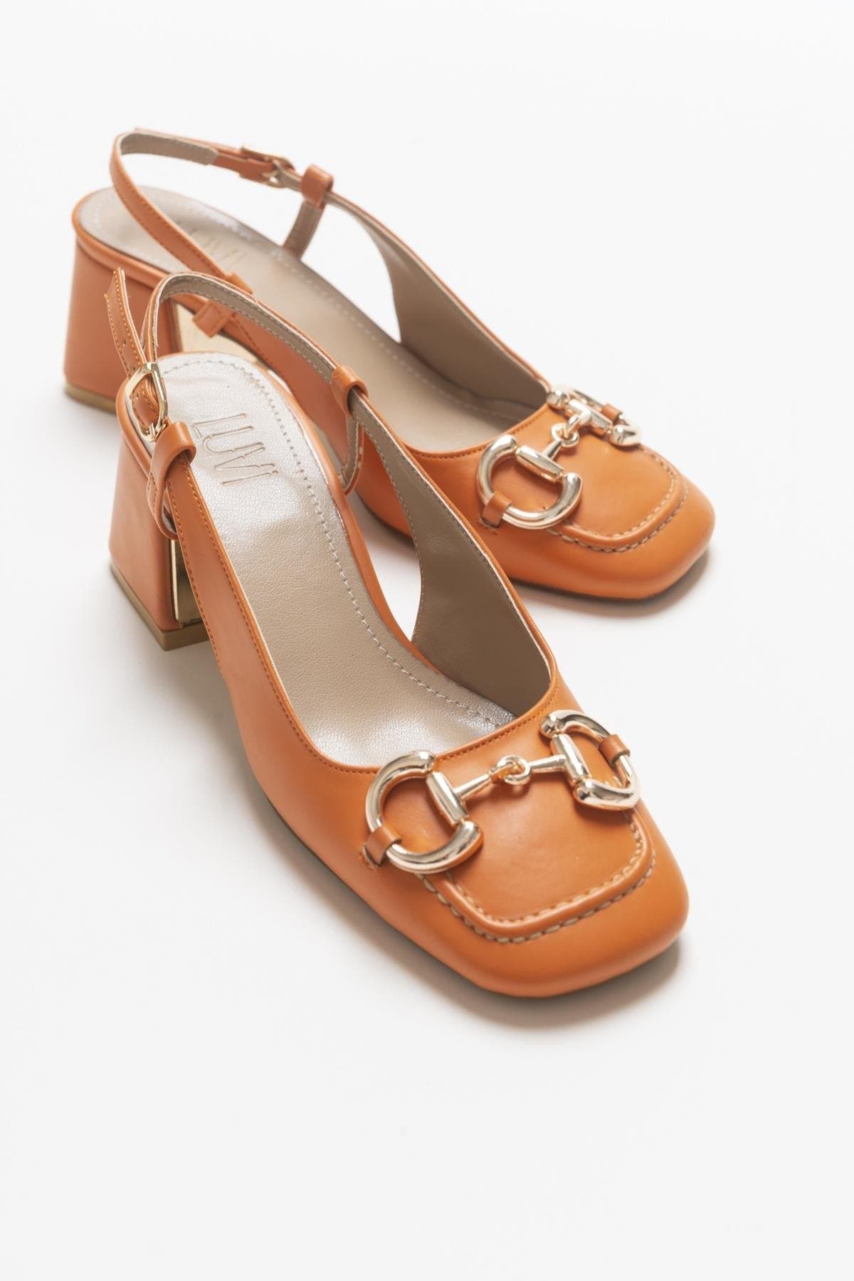 Karol Block Heel Pump, Alternate, color, Orange