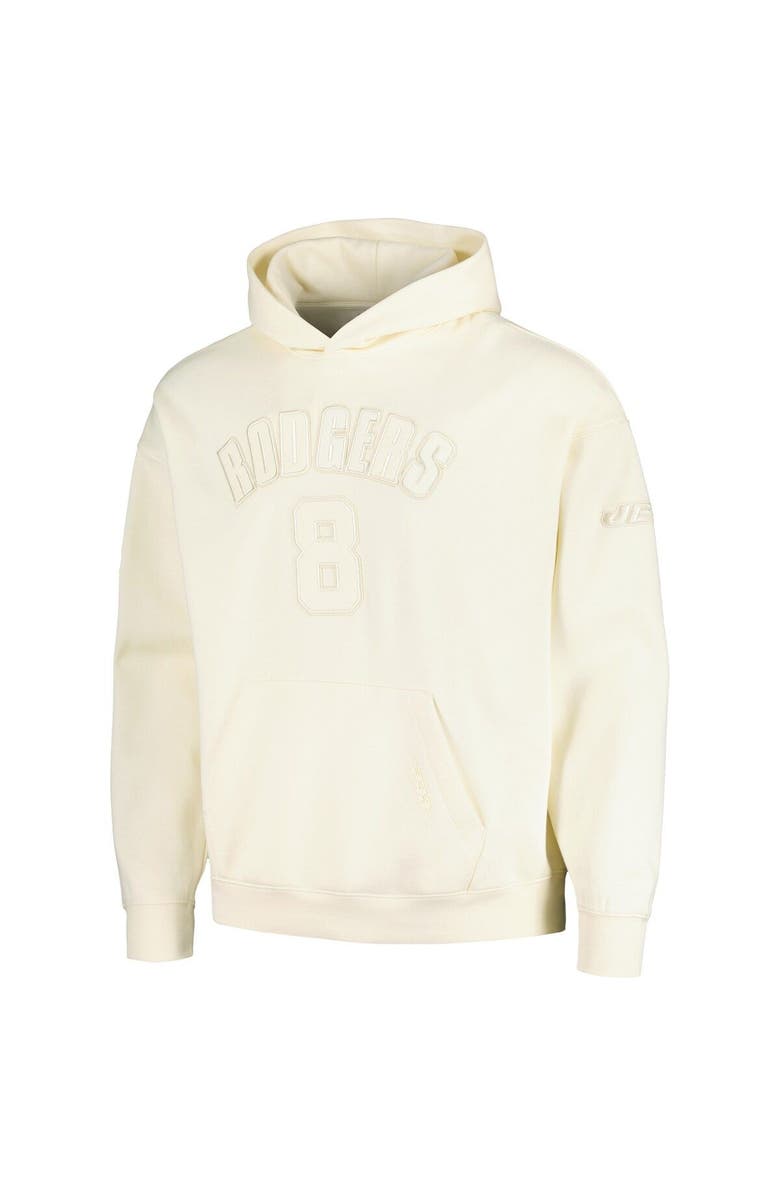 PRO STANDARD Men's Pro Standard Aaron Rodgers Cream New York Jets Player Name & Number Pullover Hoodie, Alternate, color, 