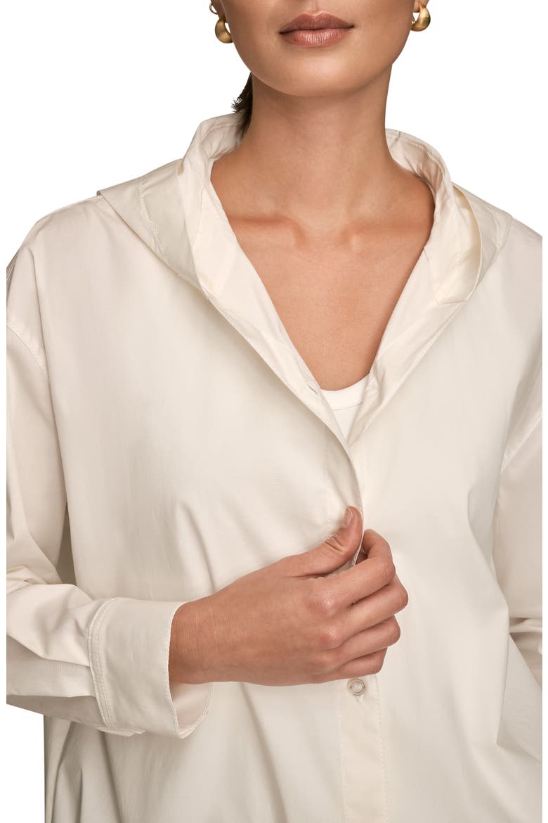 Hooded Long Sleeve Button-Up Shirt, Alternate, color, CREAM