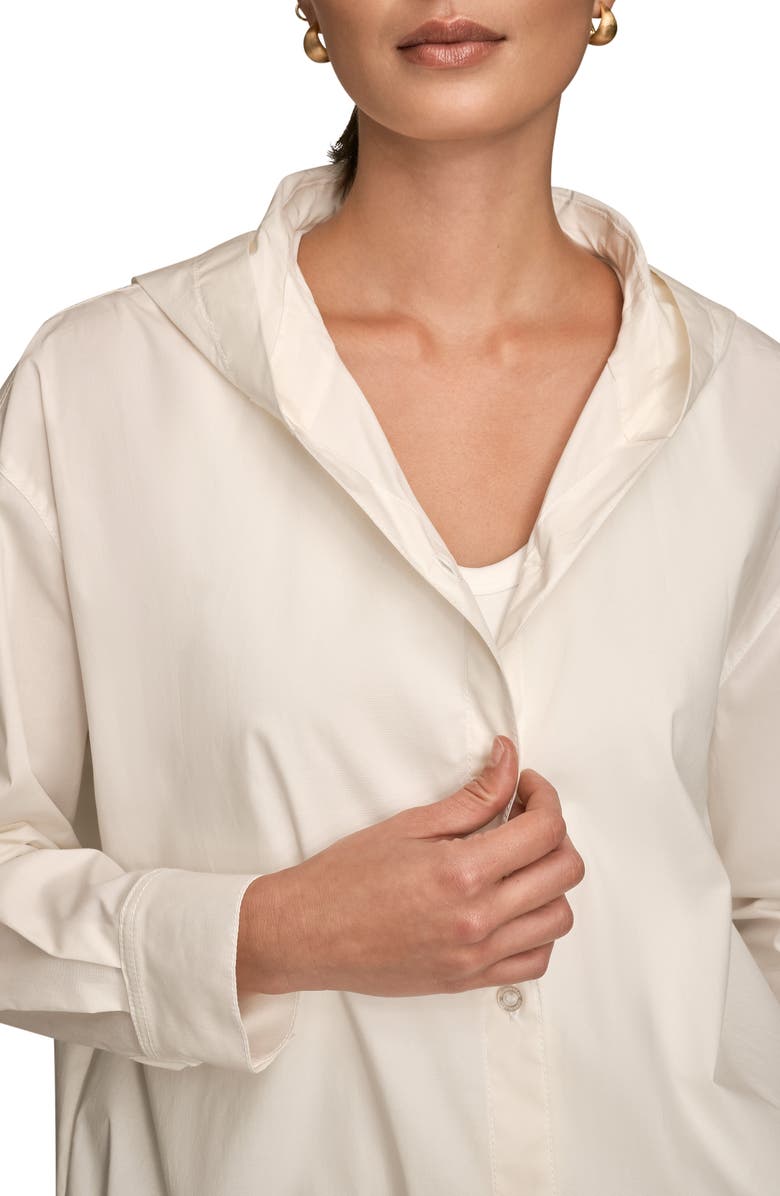 Donna Karan New York Hooded Long Sleeve Button-Up Shirt, Alternate, color,
