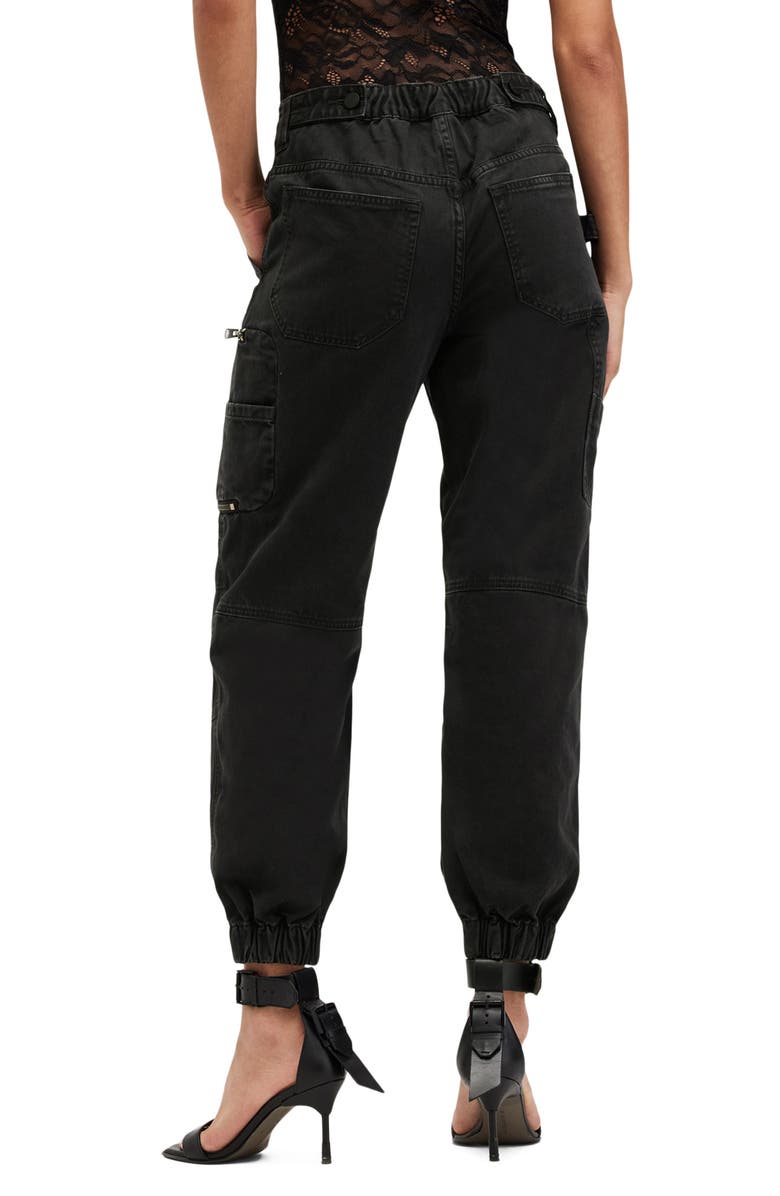 AllSaints Florence Cargo Joggers, Alternate, color, Washed Black