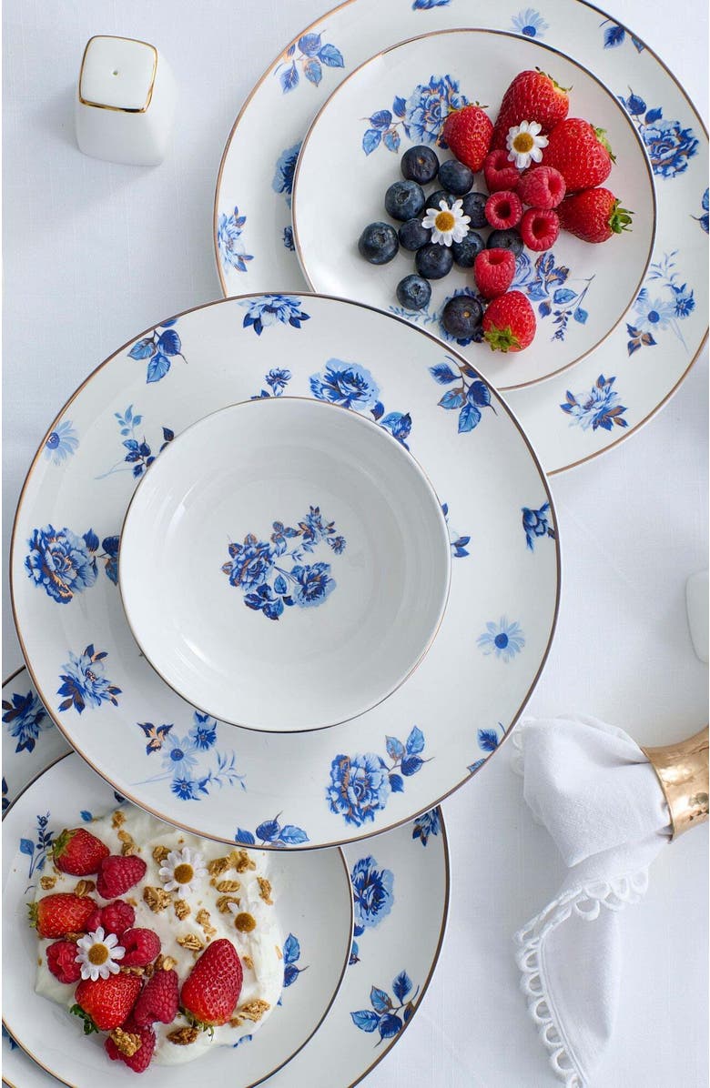 Stone Lain Viola Porcelain 12-Piece Dinnerware Set, Alternate, color, Blue