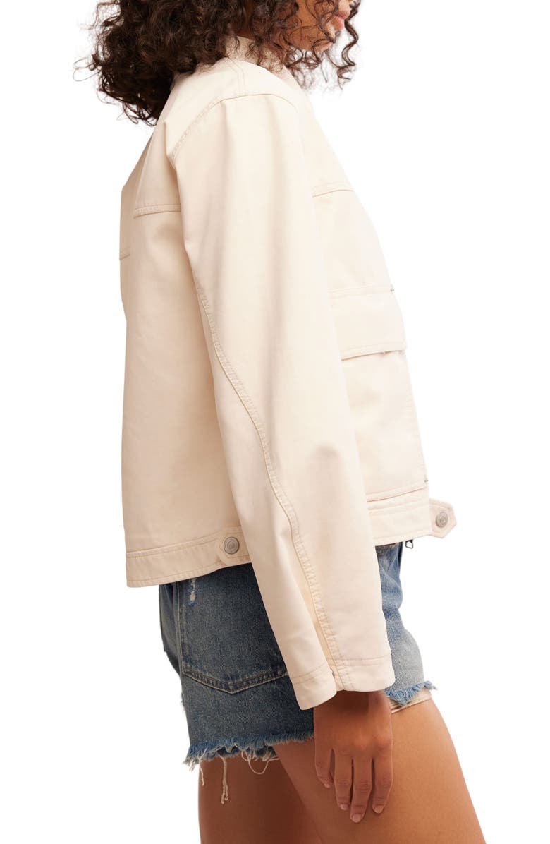 Free People Blair Faux Suede Jacket, Alternate, color, Sea Salt
