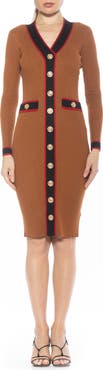 Alexia Admor Janet Long Sleeve Ribbed Sweater Dress