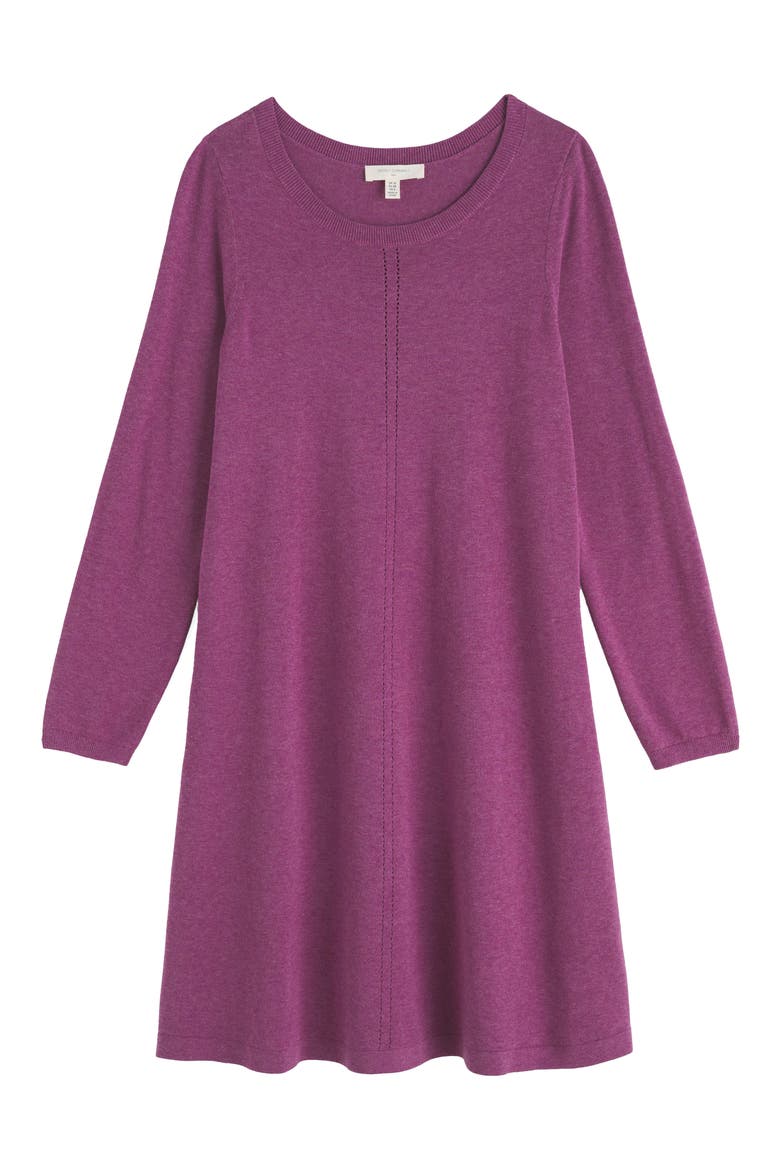 Long Sleeve Organic Cotton A-Line Sweater Dress, Alternate, color, SPRING HEATHER