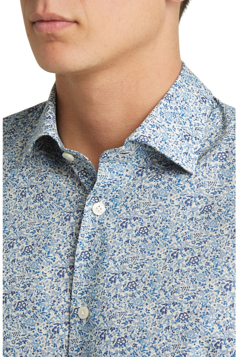 Grayland Floral Dress Shirt, Alternate, color, NAVY