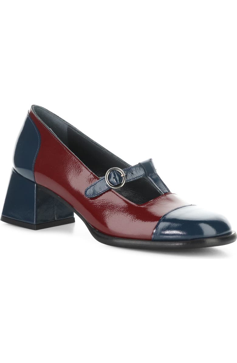 Fly London Solf T-Strap Pump, Main, color, 002 Navy/ Int Rust