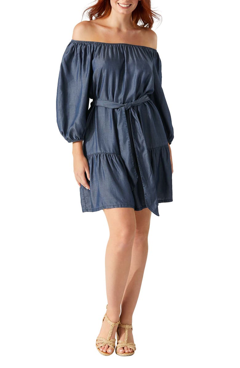 Tommy Bahama Off the Shoulder Minidress, Main, color,