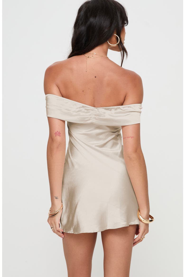 Sadee Off the Shoulder Satin Minidress, Alternate, color, LIGHT PINK
