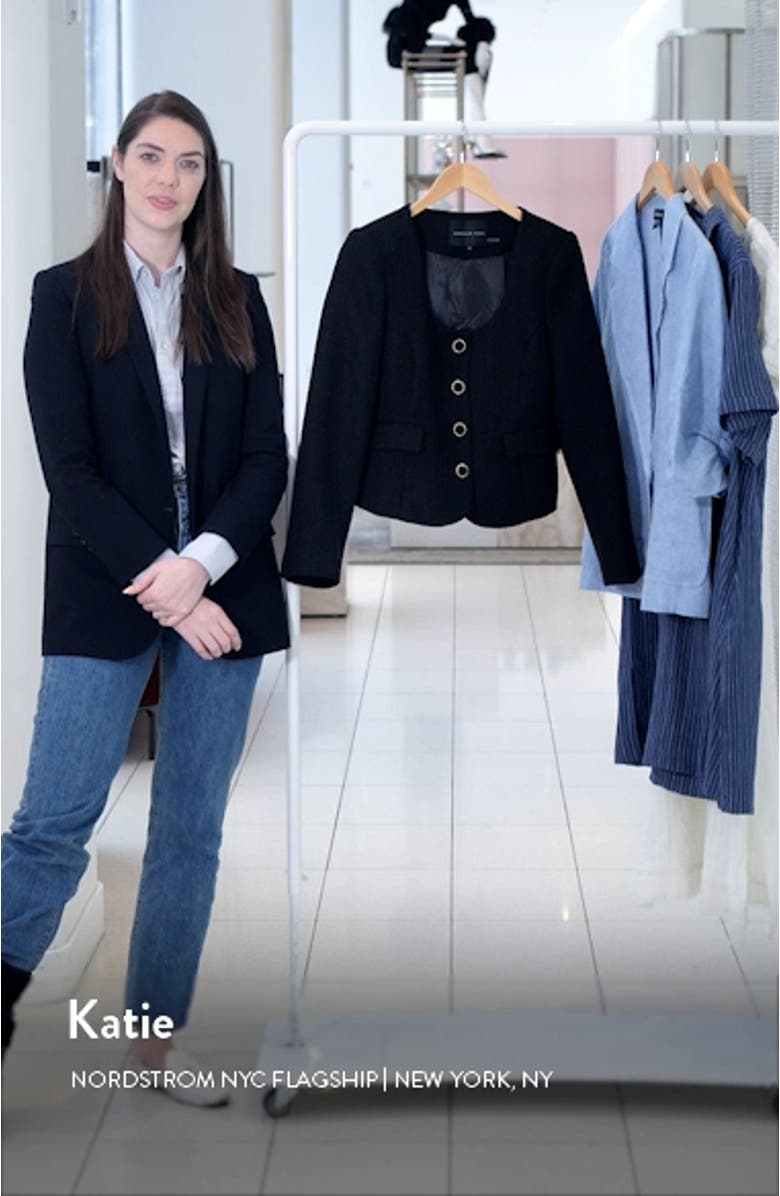 Scoop Neck Tweed Jacket, sales video thumbnail