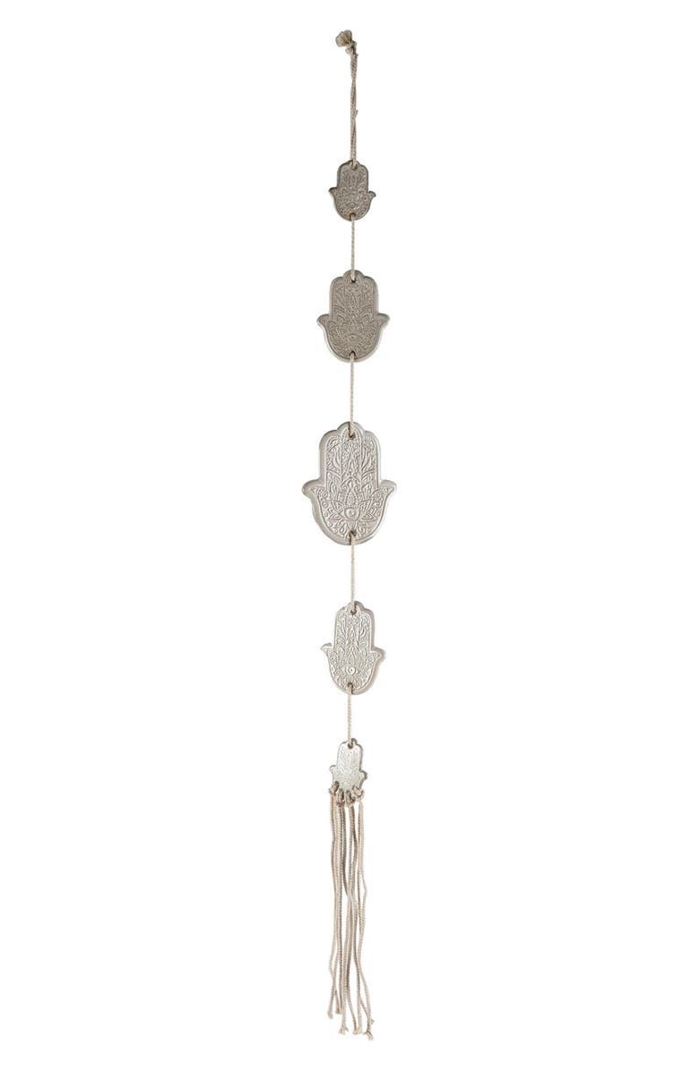 FLORA BUNDA Ceramic Hanging Hamsa Wall Decor, Main, color, Ivory