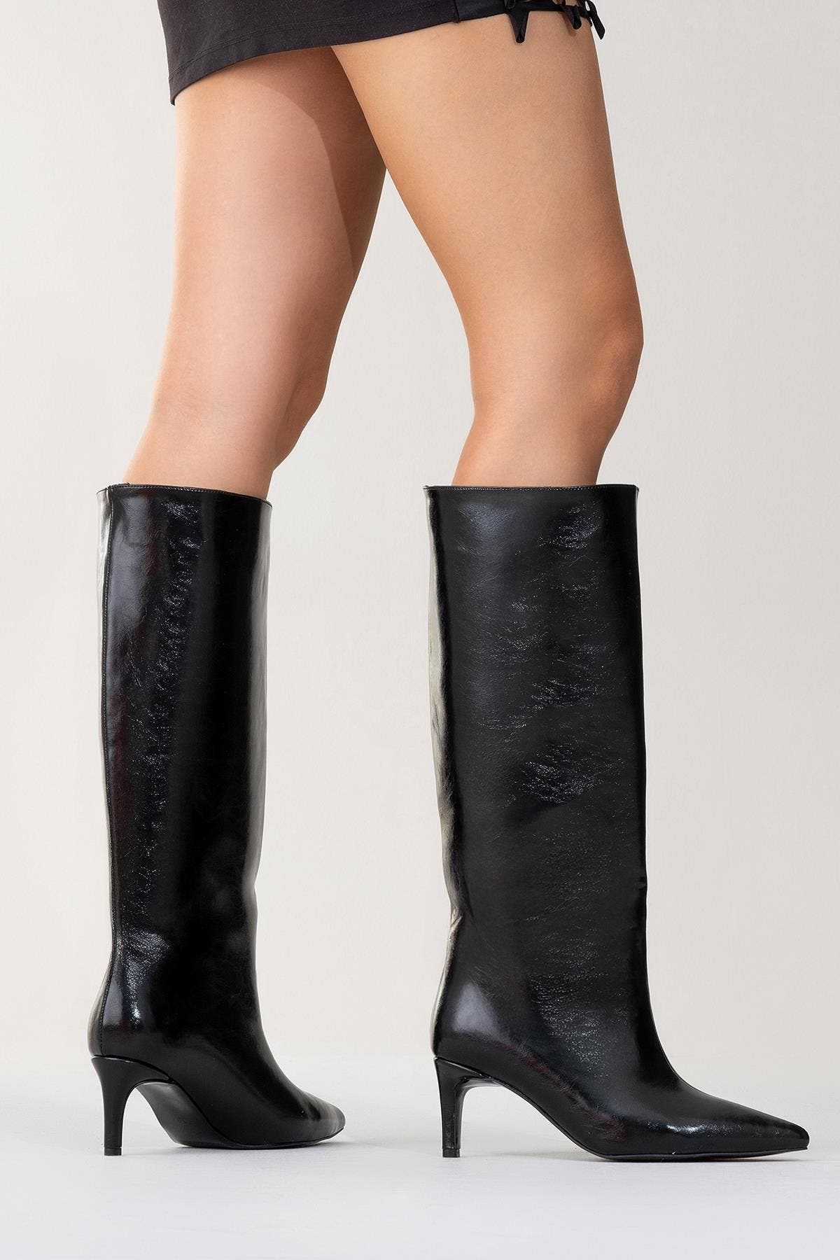 Cassandra High Heel Boot, Alternate, color, Black Faux Leather
