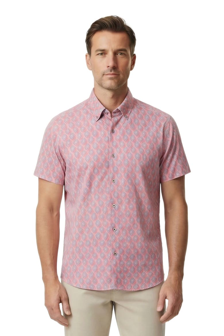 Mud Geo Mens Merino Wool Shirt, Main, color, MUD GEO CORAL