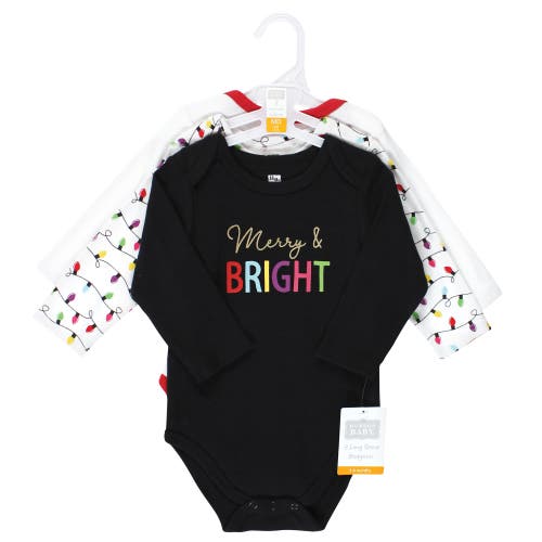 Hudson Baby Infant Breathable Cotton Long-sleeve Bodysuit Bundle 3 Count In Multi