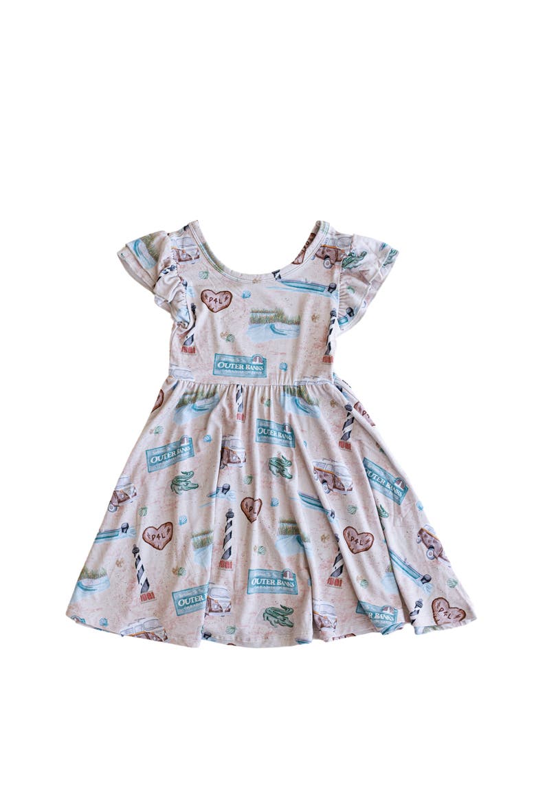 Little Girl's Outer Banks Twirl Dress, Main, color, Brown