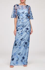 JS Collections Daphne Embroidered Sequin Column Gown