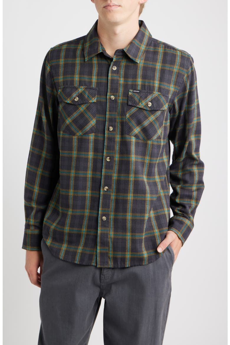 Garrison Cotton Blend Button-Up Shirt, Main, color, BLACK
