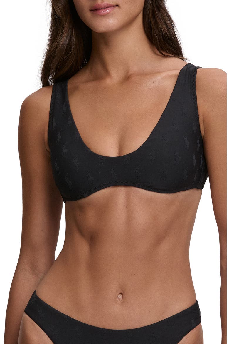 Deep Scoop Bikini Top, Main, color, BLACK