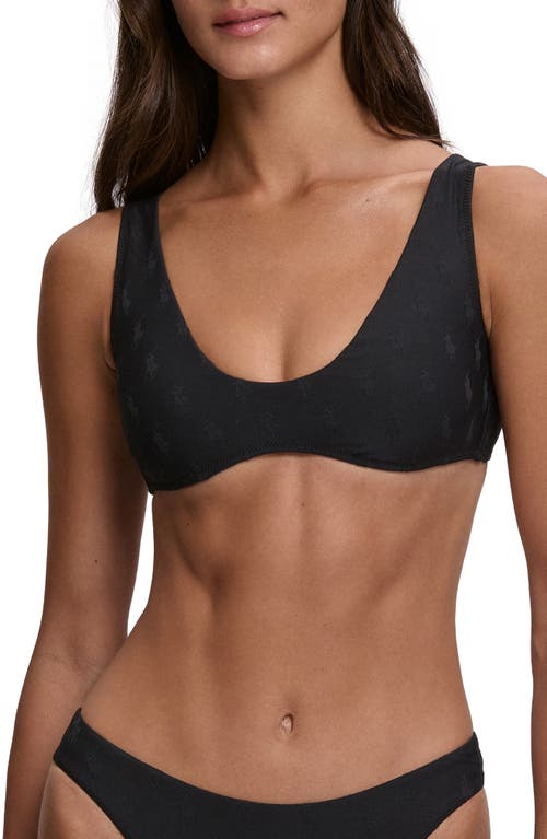 Polo Ralph Lauren Deep Scoop Bikini Top In Black