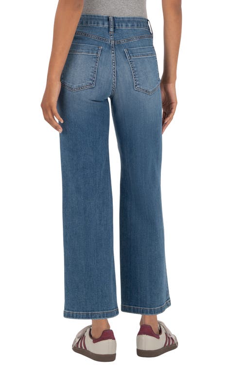Kut From The Kloth Patch Pocket Mid Rise Ankle Wide Leg Jeans In Blue