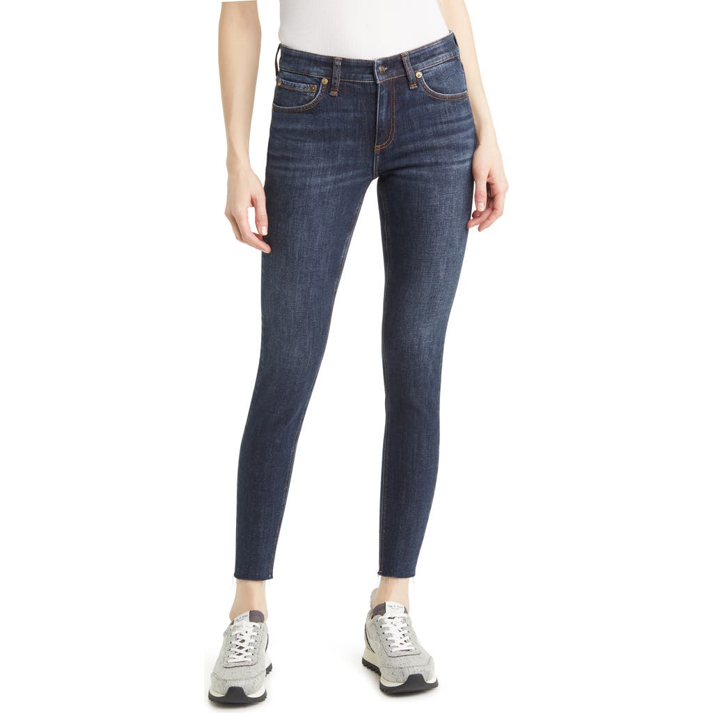 Rag & Bone Cate Brand-embroidered Skinny-fit Mid-rise Stretch-denim Jeans In Blue