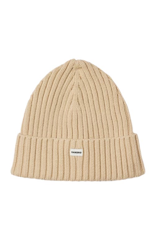 Sandro Knit Hat In Neutral