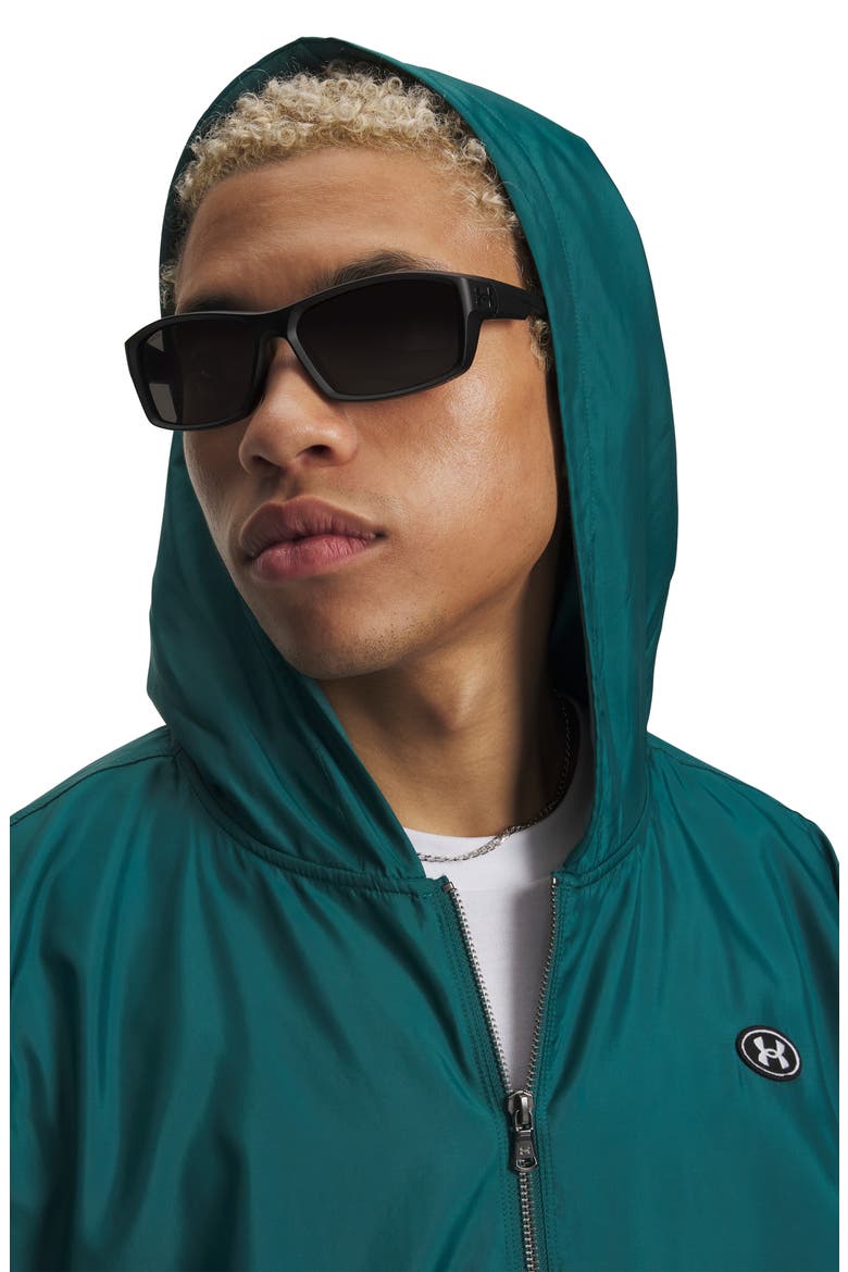 UA Icon Oversize Water Repellent Half Zip Hoodie, Alternate, color, RACK GREEN