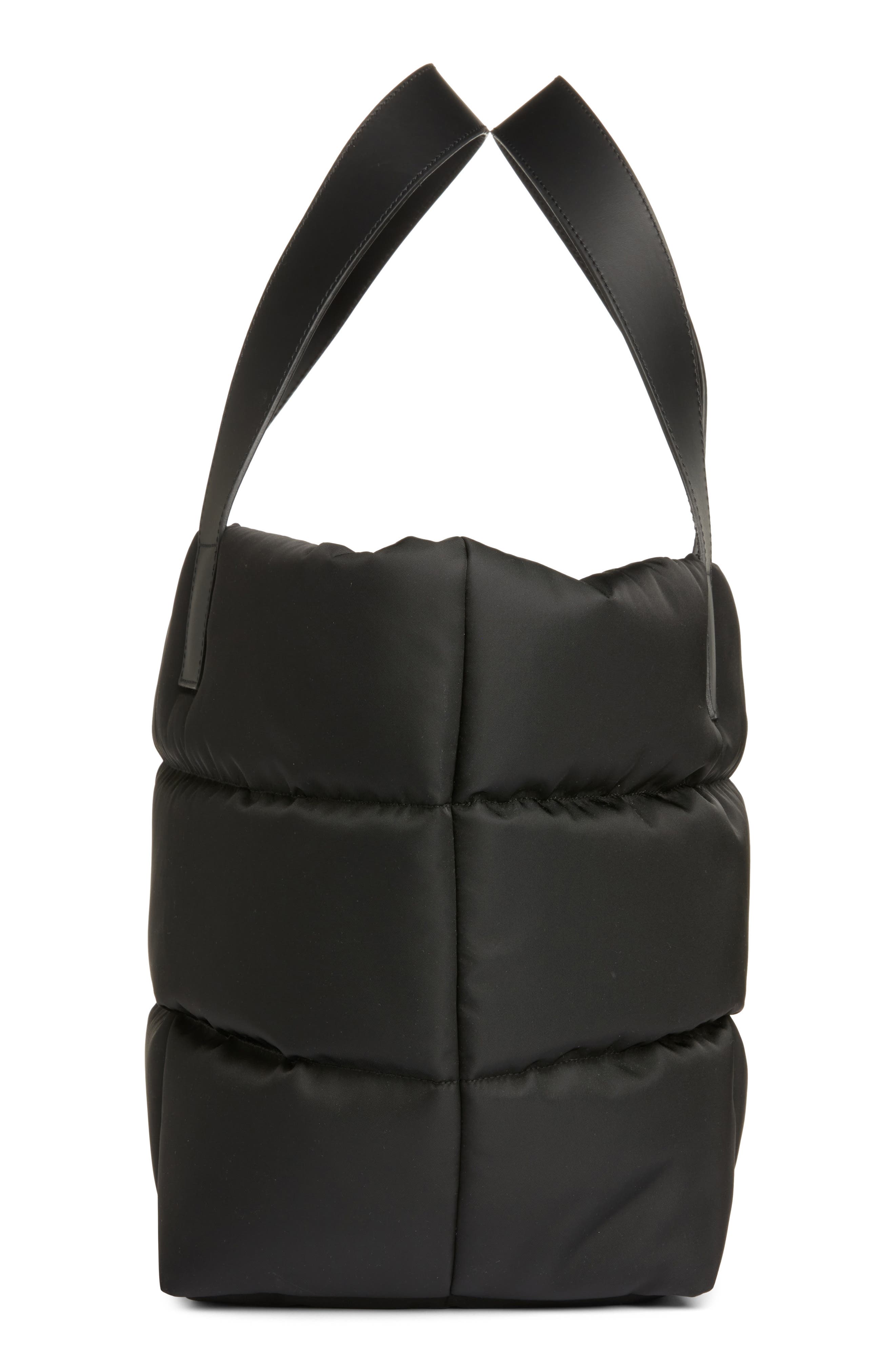 FRAME Plaque Nylon Quilted Tote, Alternate, color, Noir