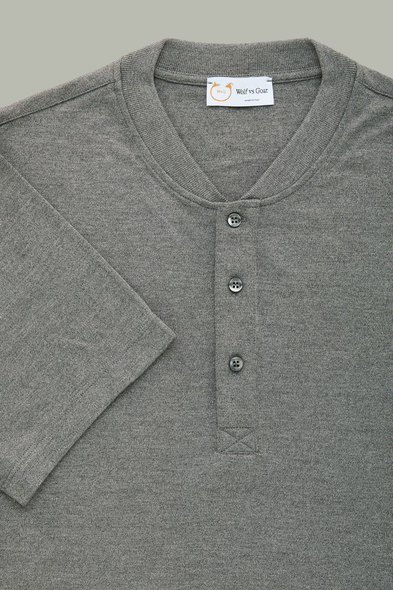 Henley Short Sleeve Viscose Interlock, Alternate, color, Mais Grey
