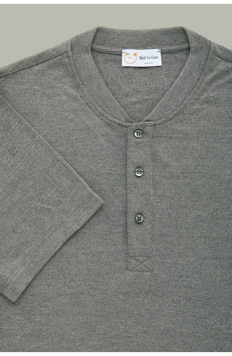 Wolf Vs. Goat (WvG) Henley Short Sleeve Viscose Interlock, Alternate, color, Grey