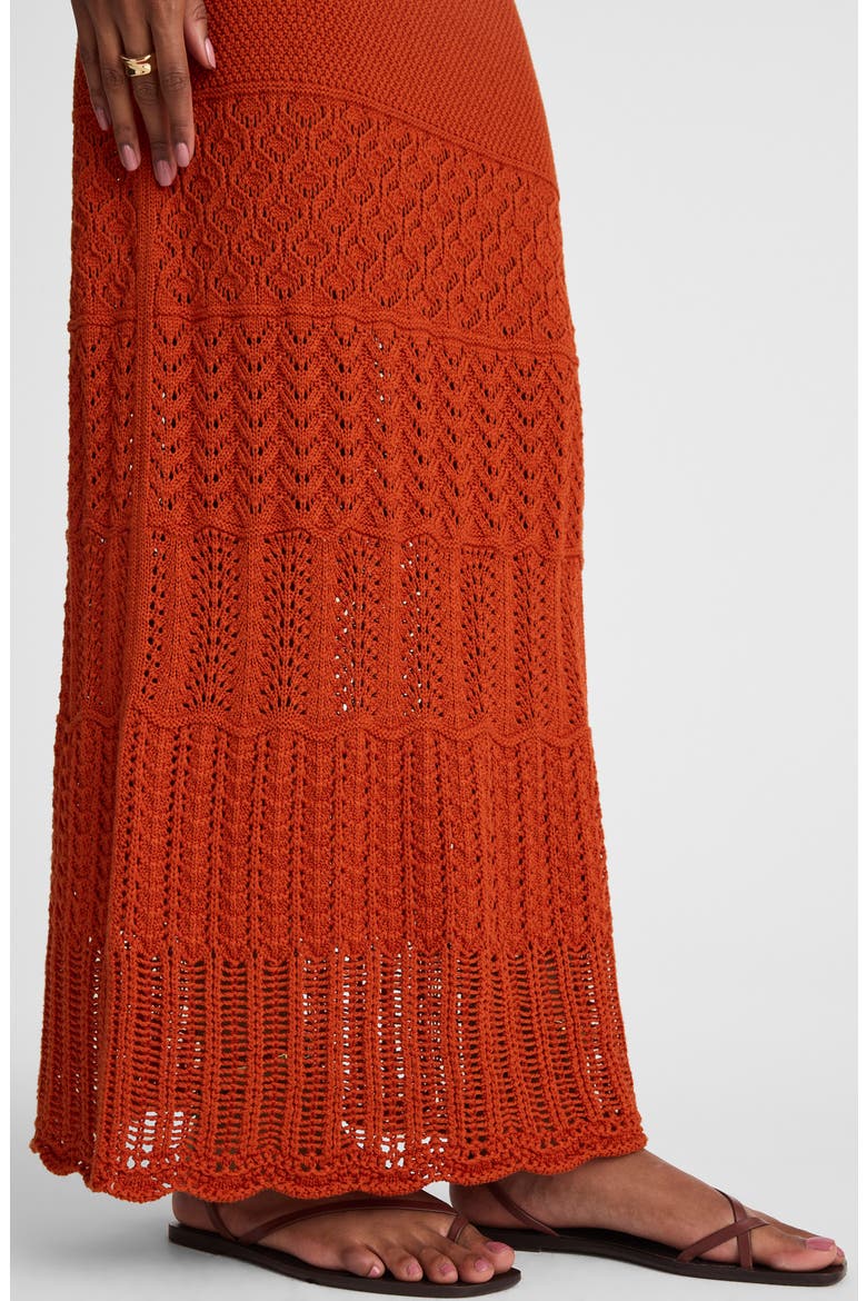 Pointelle Stitch Maxi Skirt, Alternate, color, RUSTIC FLAME