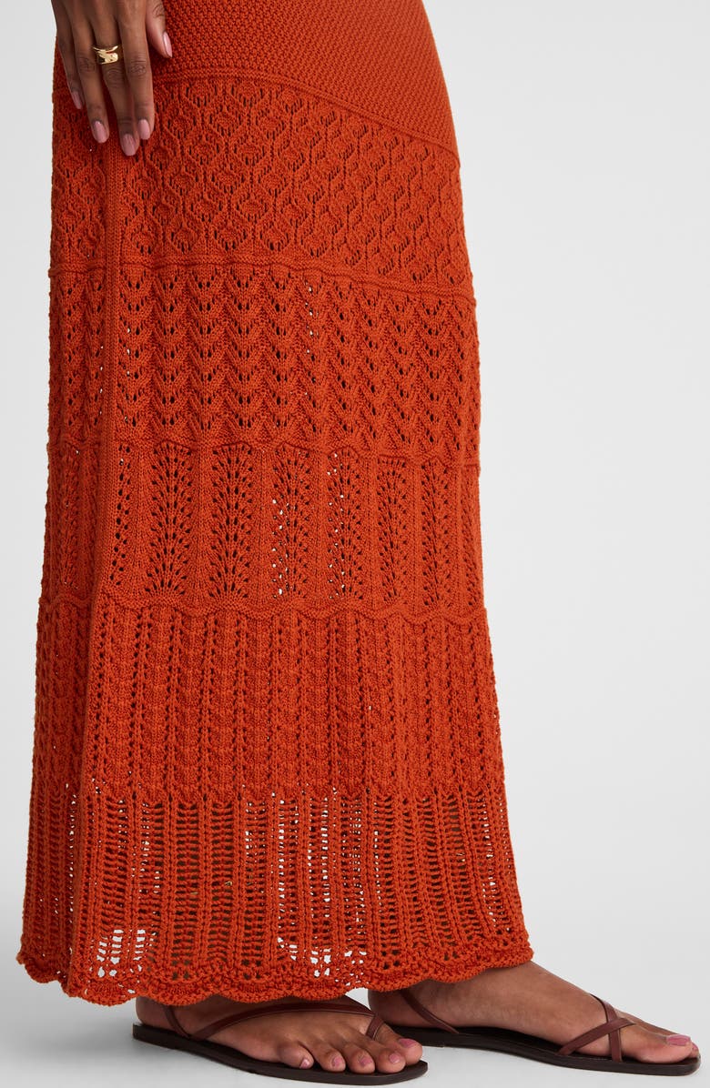 Madewell Pointelle Stitch Maxi Skirt, Alternate, color, Rustic Flame