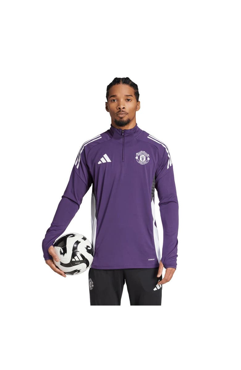 adidas Men's adidas Purple Manchester United 2025/26 AEROREADY Raglan Quarter-Zip Training Top, Main, color, Purple