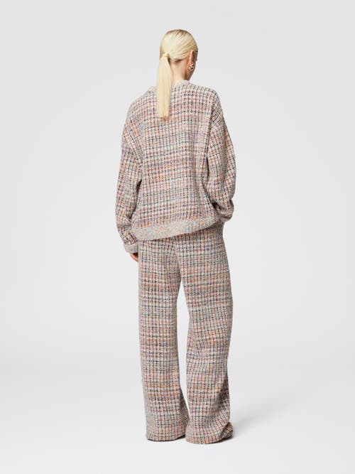 MISSONI MISSONI BOUCLÉ CHECKERED CREWNECK SWEATSHIRT WITH SEQUINS