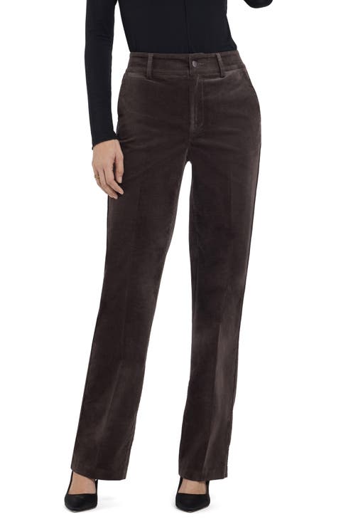 Straight Leg Velveteen Trouser Pants