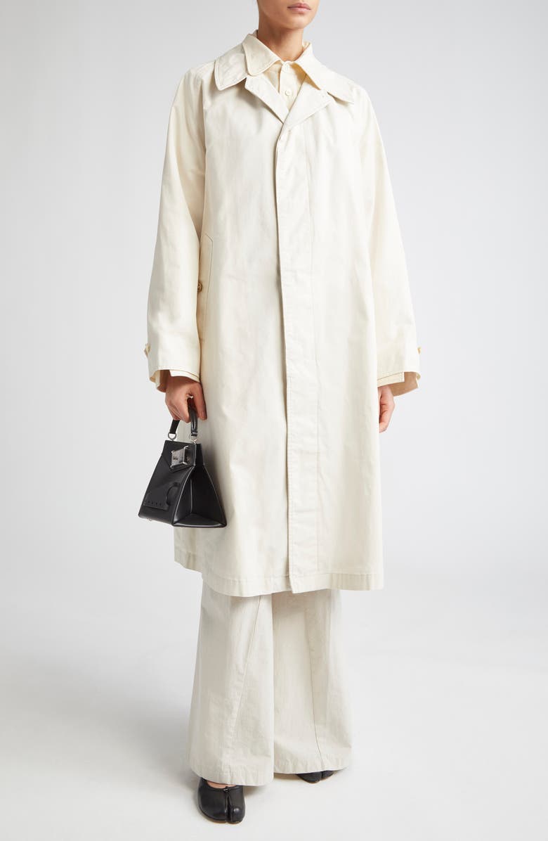 Maison Margiela Layered Gabardine Trench Coat, Alternate, color, Ivory
