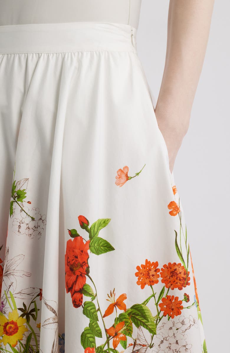 Elie Tahari The Juliana Sky Jardin Floral Print Skirt, Alternate, color, Sky Jardin Print