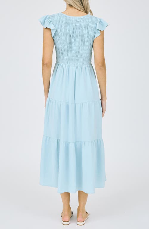 BLU PEPPER BLU PEPPER FLUTTER SLEEVE MIDI DRESS 
