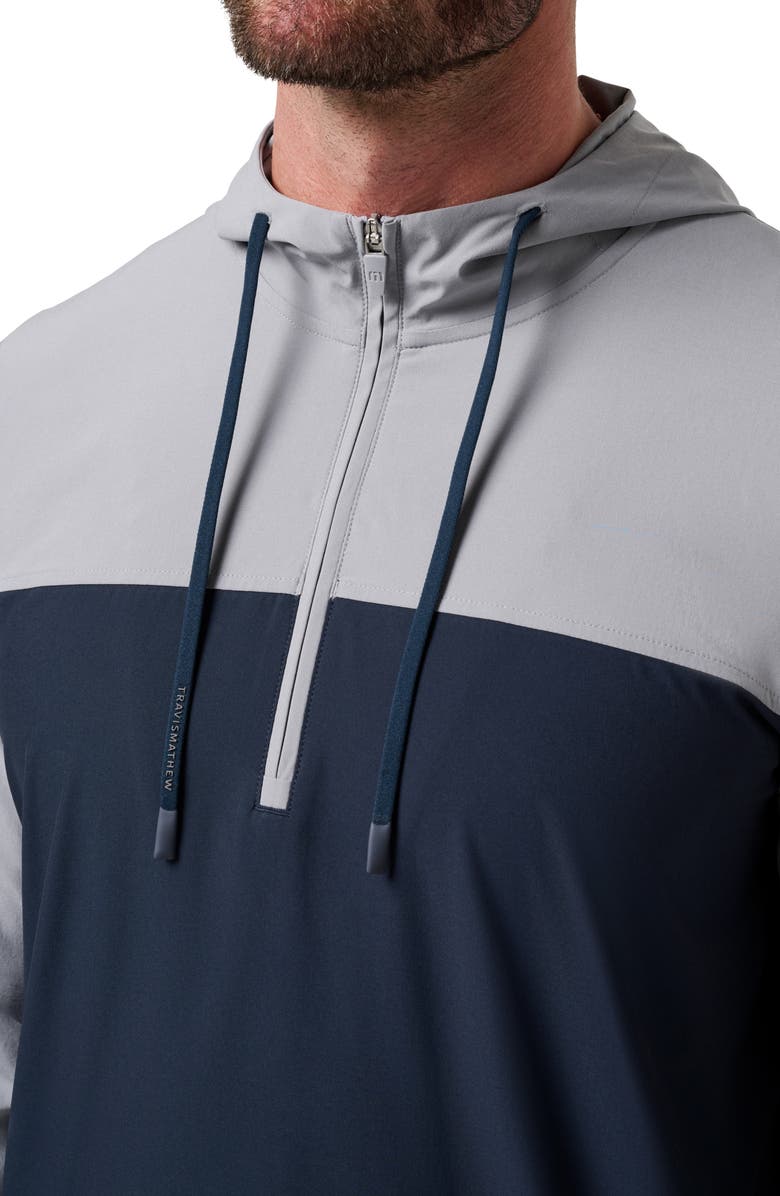 TravisMathew Meridian Quarter Zip Tech Hoodie, Alternate, color, Sleet