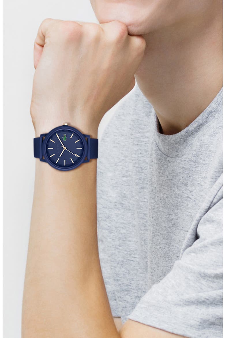 12.12 Silicone Strap Watch, 42mm, Alternate, color, BLUE