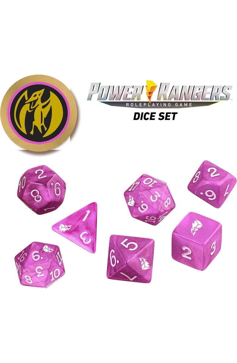 Renegade Game Studios Power Rangers Roleplaying Game Pink Dice Set, Alternate, color, Pink