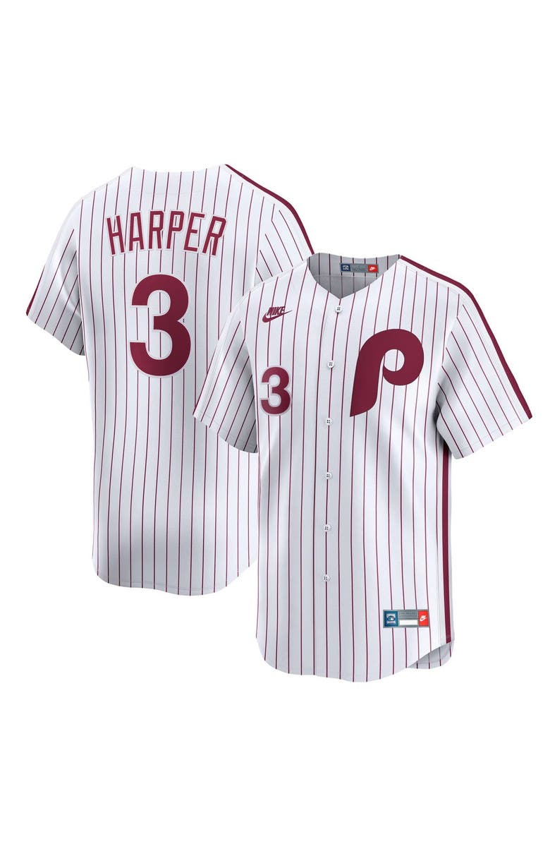 Nike Men's Nike Bryce Harper White Philadelphia Phillies Cooperstown Collection Limited Jersey, Main, color, White