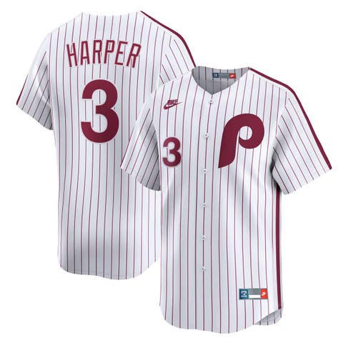 Men's Nike Bryce Harper White Philadelphia Phillies  Cooperstown Collection Limited Jersey