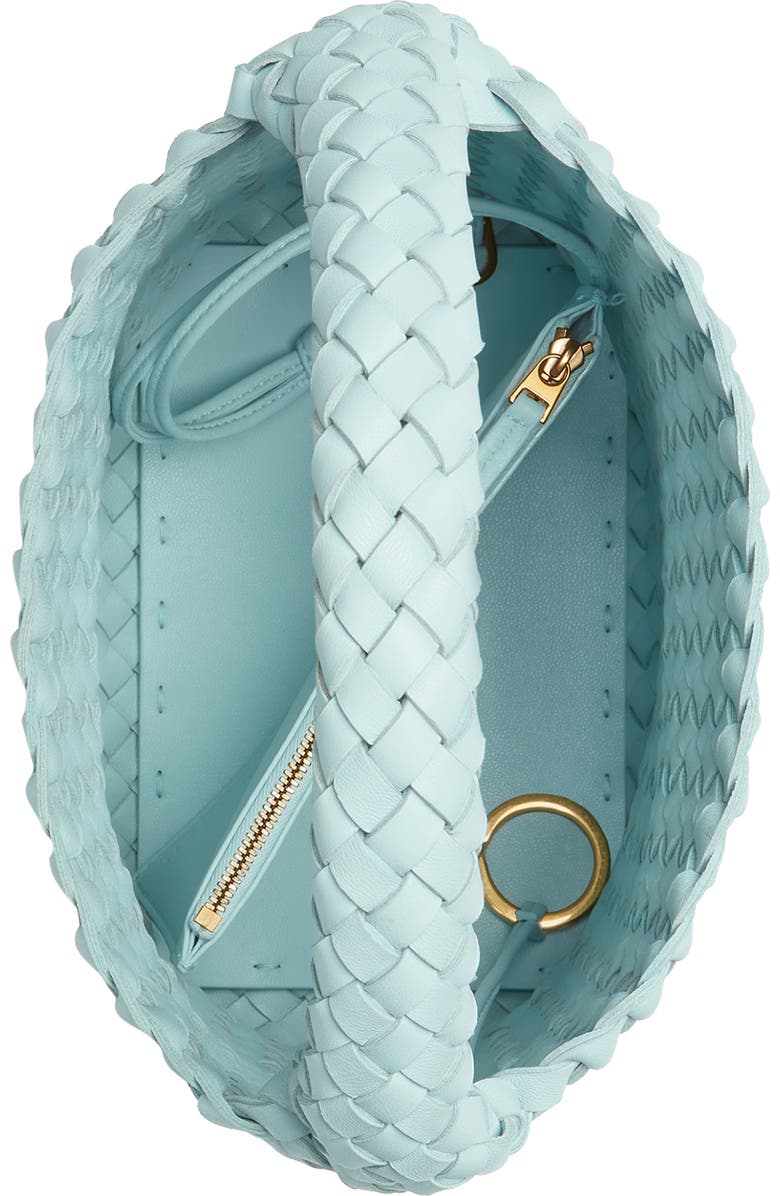 Bottega Veneta Cabat Intrecciato Leather Top Handle Bag, Alternate, color, 3902 Teal Washed-Gold