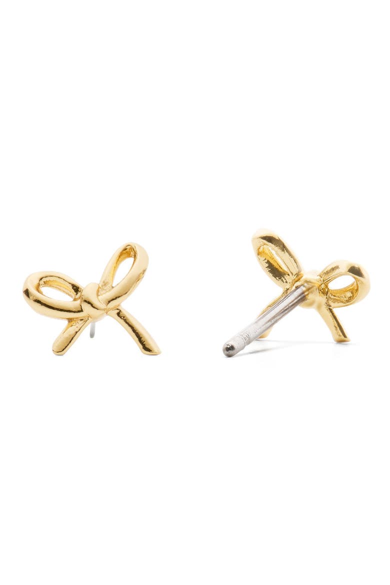 mini bow stud earrings, Alternate, color, GOLD